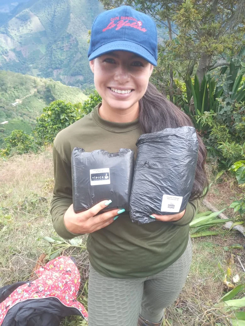 Coffee farmer connected to Coffee Chat in Colombia